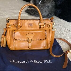 Dooney & Bourke Mustard Leather Shoulder Bag with Gold Hardware/removable strap.